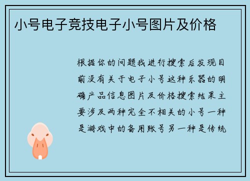 小号电子竞技电子小号图片及价格